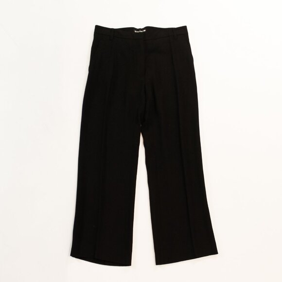 Ann Demeulemeester Wide-Leg Wool Trousers | Sculptural Minimalism in Goth Black - Picture 2 of 7